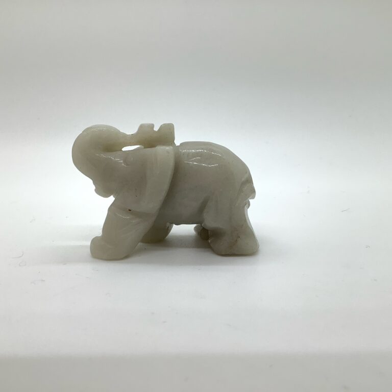Mini Elephant - White Jade